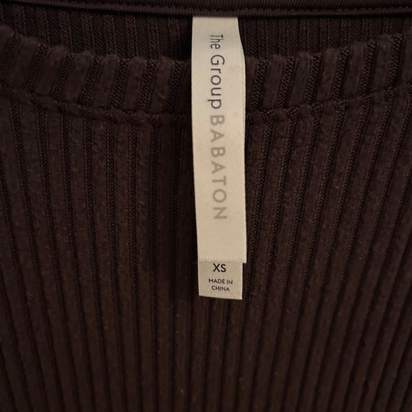 The Group Babaton Chocolate Brown Ribbed Long Sleeve - Picture 2 of 3